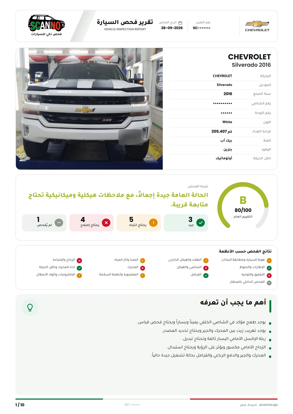 تقرير يفهمه المدير والفني معاً.